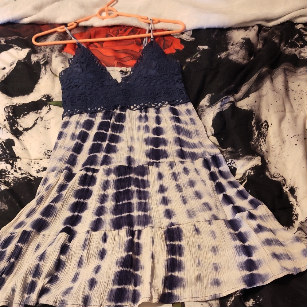 Boho Blue Tie-Dye Dress